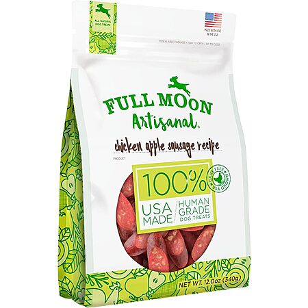 Full Moon Chicken Apple Sausage Dog Treats 12oz Deal