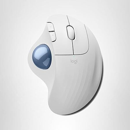 Logitech Ergo M575S Wireless Trackball Mouse (Off-White Blue Ball)