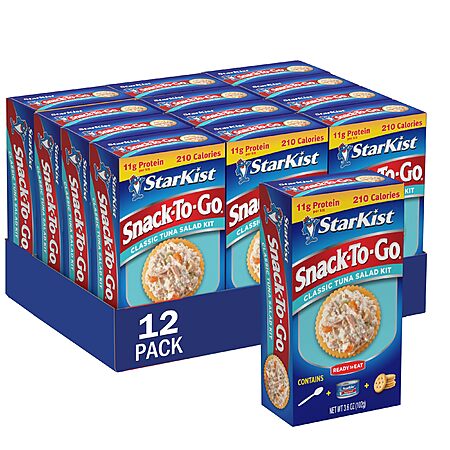 StarKist Snack-To-Go Ready to Eat Meals Tuna Salad Kit, 3.6 oz (12 Pack) Classic Tuna Salad with Crackers Kit. as low as 10.89 $10.88
