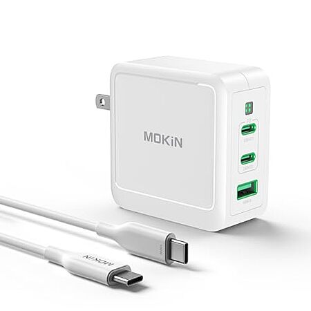 Mokin 100W GaN+ 3-Port Foldable Charger + Cable Deal