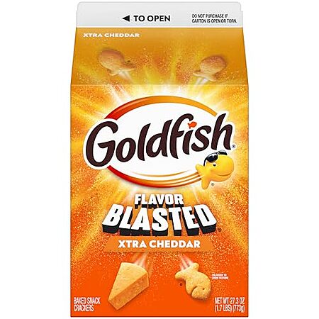 4 × 27.3-Oz Goldfish Flavor Blasted Xtra Cheddar Cheese Crackers ($4.99 each)