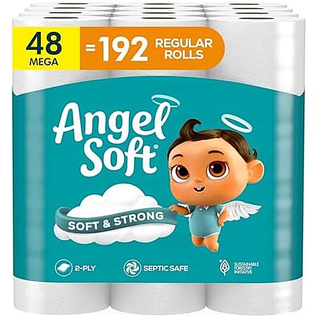 48-Count Angel Soft 2-Ply Mega Rolls Toilet Paper