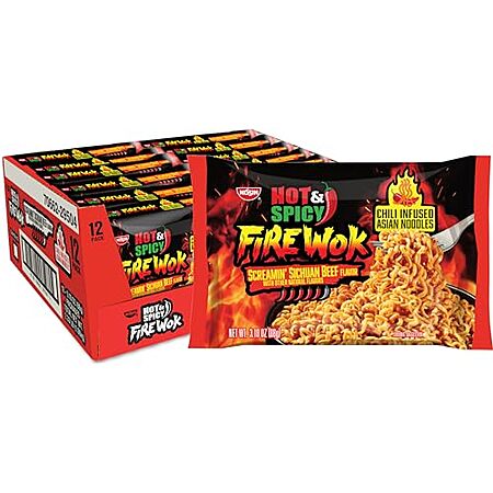 12-Pk 3.10-oz Nissin Fire Wok Hot & Spicy Noodles (Screamin Beef)