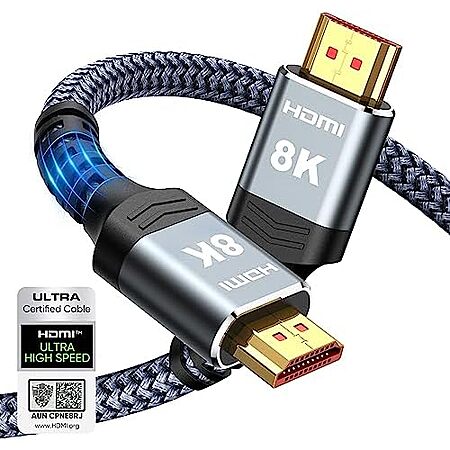 6.6-Ft Highwings 8K 10K 4K 48Gbps Braided HDMI Cable