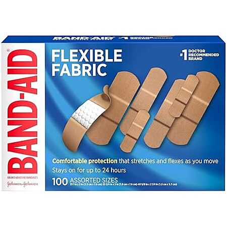 100-Count Band-Aid Flexible Fabric Adhesive Bandages (Assorted Sizes)
