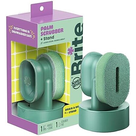 Scotch-Brite Brite Palm Scrubber w/ Soap Dispenser & Drain + Dry Stand $6.53 w/ S&S + Free Shipping w/ Prime or on $35+