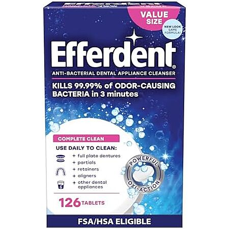 Efferdent Complete Clean Denture Tablets, 126-Count — $3.28 Deal