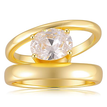 KSF 14K Gold Plated Wavy CZ Stackable Ring — Worth It at $5?