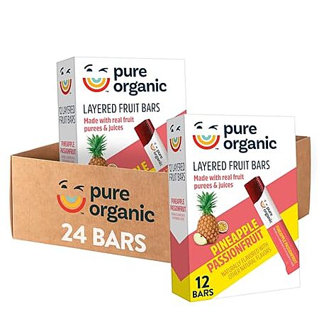 24-Count Pure Organic Layered Fruit Bars (Pineapple Passionfruit)