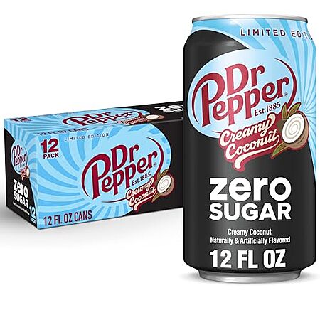 3 × 12-Pk 12-Oz Dr Pepper Zero Sugar Creamy Coconut Soda ($5 each)