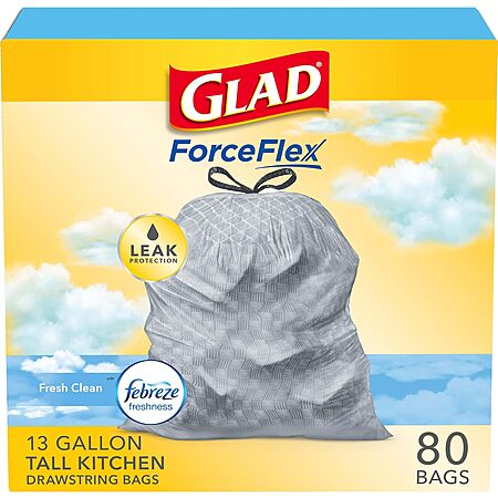 Glad ForceFlex Tall Kitchen Bags (80-ct, Febreze) Deal Breakdown
