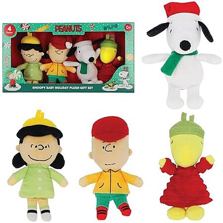4-Pack Kids Preferred Peanuts Plush Set (Charlie Brown, Snoopy, Woodstock, and Lucy)