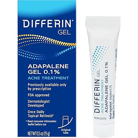 0.5oz Differin Acne Treatment Face Gel w/ 0.1% Adapalene (30-Day Supply)