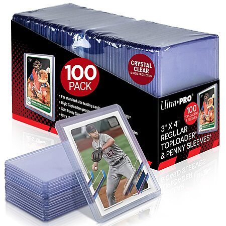 Ultra PRO 3x4 Toploaders 100ct Bundle with Card Sleeves