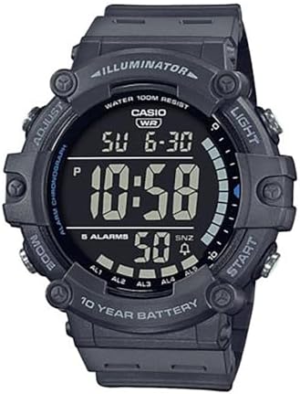 Casio Men's 51.2mm Illuminator AE1500WH Series Digital Watch (Grey)