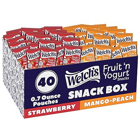 40-Pack 0.7-Oz Welch's Fruit Snacks, Fruit 'n Yogurt Variety Pack