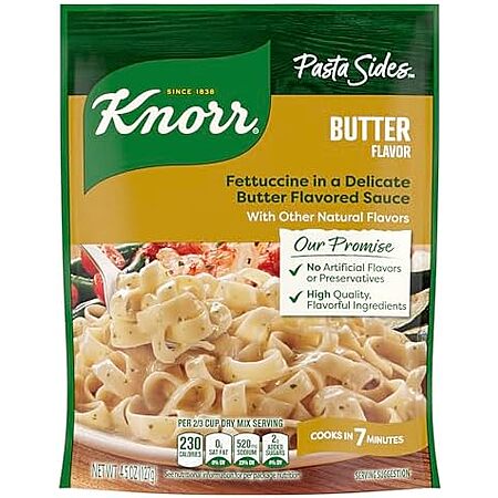 Select Accts: 4.5-Ounce Knorr Butter Fettuccine Pasta Sides $0.68 w/ S&S + Free Shipping w/ Prime or on $35+