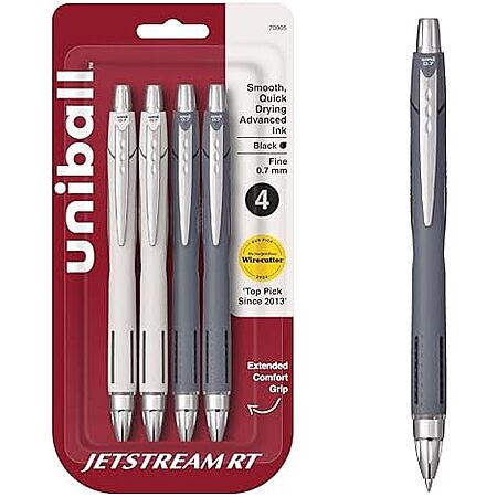 4-Pack uni-ball Jetstream RT 0.7mm Fine Point Pens (Twilight, Black Ink)