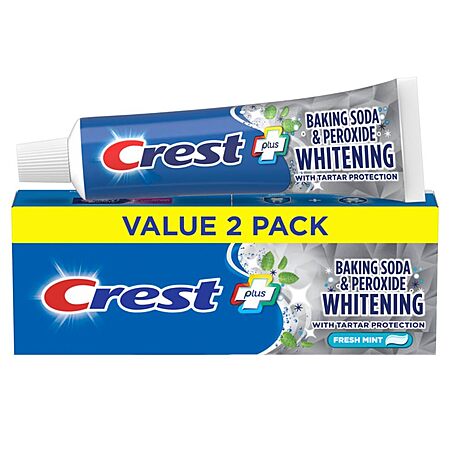 2-Pack 5.7-Oz Crest Baking Soda & Peroxide Whitening Toothpaste (Fresh Mint) $4.61 w/ S&S + Free Shipping w/ Prime or on orders over $35