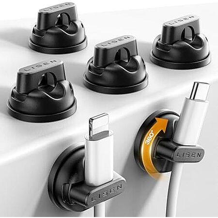 6-Pk LISEN Rotatable Magnetic Cord Holders