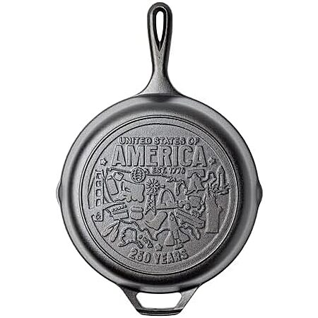 Lodge 10.25 Inch Cast Iron Skillet, 250th Anniversary Logo