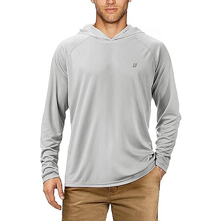 Roadbox UPF 50+ Men's Long Sleeve Fishing Shirt w/ Hood (Gray) $9.99 + Free Shipping w/ Prime or on $35+