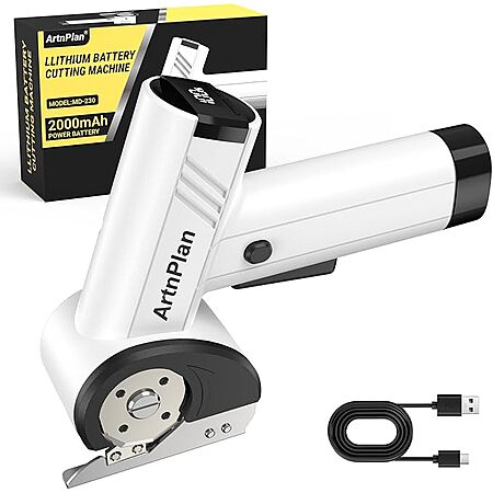Cordless Electric Scissors, 4.2V Electric Cardboard Cutter with LED Display, 4-Speed Rechargeable Electric Box Cutter $13.5