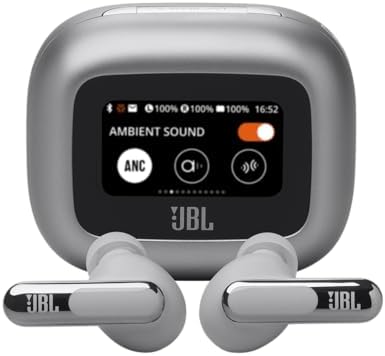 JBL Live Beam 3 True Wireless Noise-Cancelling Earbuds (Silver)