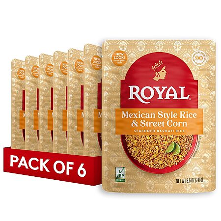 Royal Mexican Street Corn Basmati Rice Pouches: 6-Pack Deal