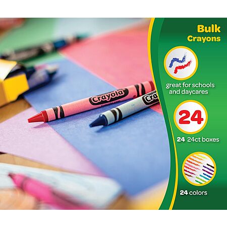 Crayola Bulk Crayons 24-Pack for $11.88 – Worth Stocking Up?