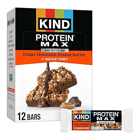 12-Count KIND Protein MAX Snack Bars (Crispy Chocolate Peanut Butter)