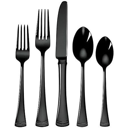 Lenox Portola 20-Piece Black Stainless Flatware Set Review & Deal