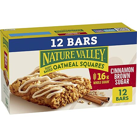 Nature Valley Soft Baked Oatmeal Squares Cinnamon Brown Sugar Deal
