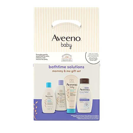 4-Piece Aveeno Baby Bathtime Solutions Mommy & Me Gift Set w/ Baby Wash, Shampoo, Calming Bath, Body Wash $9.33 w/ S&S + Free Shipping w/ Prime or on $35+