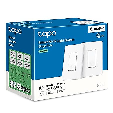 2-Pack TP-Link Tapo S505 Smart WiFi Light Switch w/ Voice Control