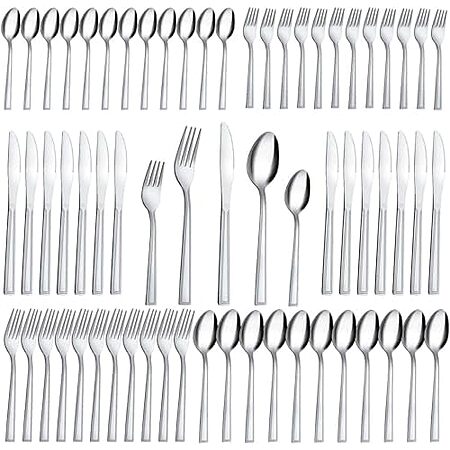 60-Piece Hunnycook Stainless Steel Silverware Set