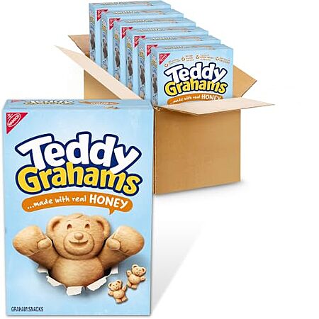 6-Pack 10-Oz Teddy Grahams Graham Snacks (Honey)