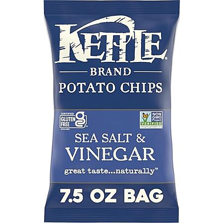 9 × 7.5oz. Kettle Brand Sea Salt & Vinegar Kettle Potato Chips ($2.21 each)