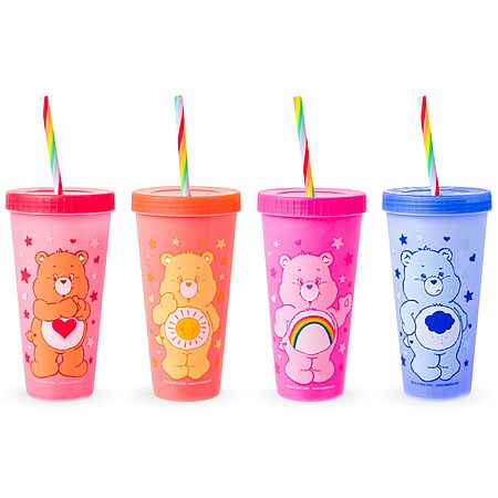 Silver Buffalo Care Bears Color Changing Tumblers 4-Pack Deal