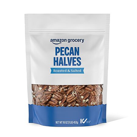 [S&S] $8.64: Amazon Grocery Pecan Halves Roasted & Salted 16 Oz