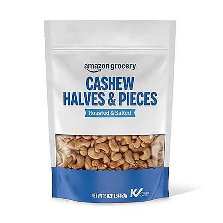 16-Oz Amazon Grocery Roasted & Salted Cashew Halves & Pieces