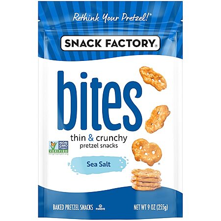 9-Oz Snack Factory Sea Salt Pretzel Bites $2.76 w/ S&S + Free Shipping w/ Prime or on $35+