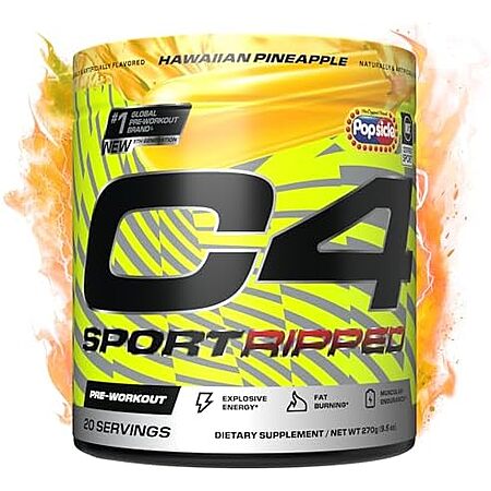 C4 Ripped Sport Pre-Workout Powder w/ 200mg Caffeine, Cayenne Extract & Beta-Alanine (Hawaiian Pineapple, 20 Servings) $8.33 w/ S&S + Free Shipping w/ Prime or on $35+