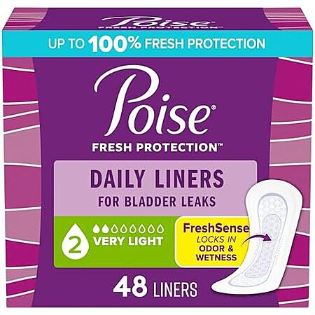 48-Count Poise Daily Liners Incontinence Panty Liners (Regular Length)