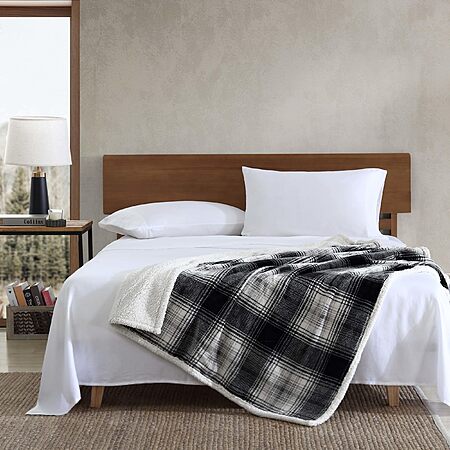 Eddie Bauer Sherpa Fleece Reversible Throw Blanket Review & Deal