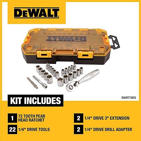 DEWALT 25-Piece 1/4-Inch Drive Socket Set (DWMT73805) Review